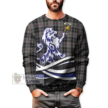 Thomson Grey Tartan Sweatshirt with Alba Gu Brath Regal Lion Emblem