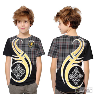Thomson Grey Tartan Kid T-Shirt with Family Crest and Celtic Symbol Style Youth XL Size14 - Tartan Vibes Clothing