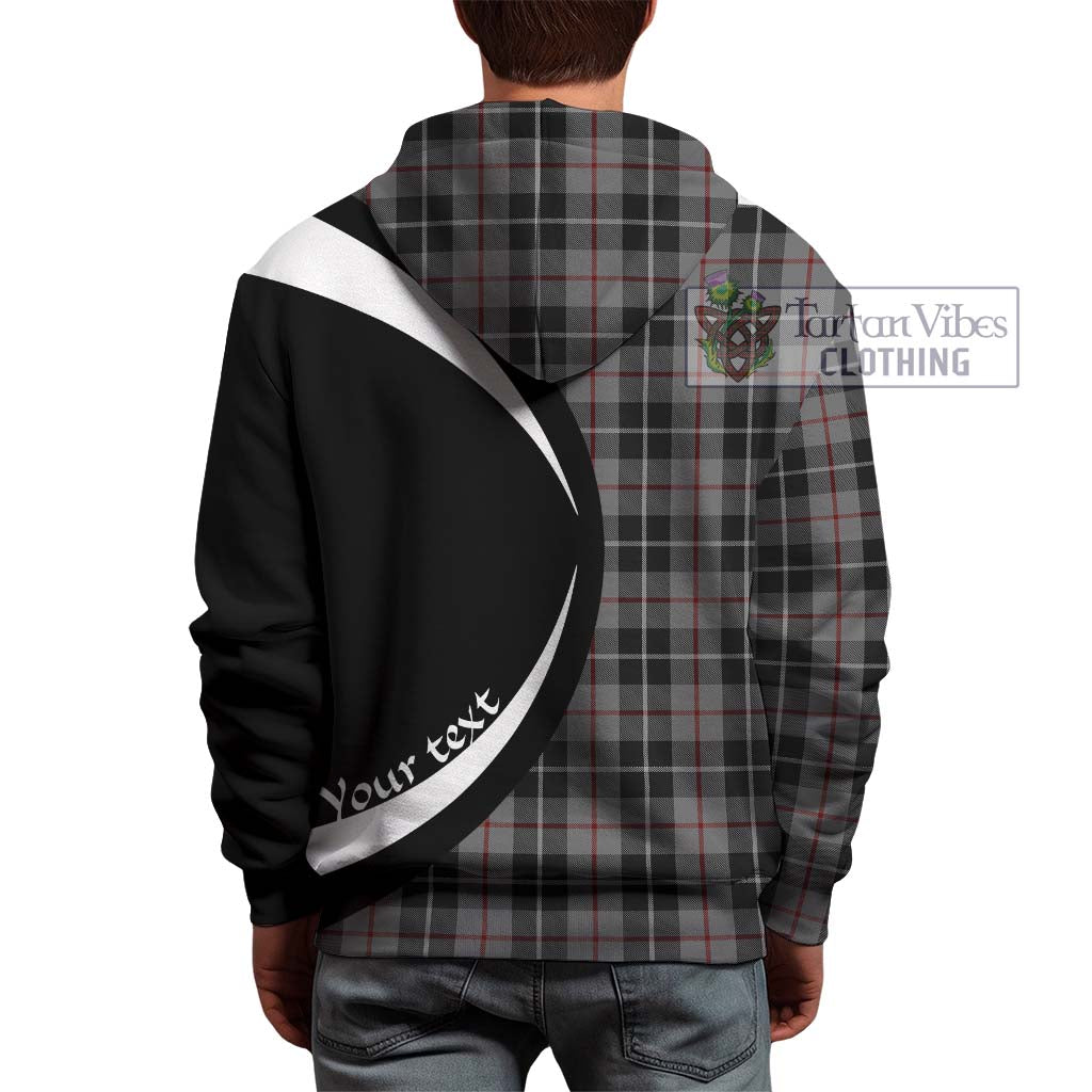 Thomson Grey Tartan Hoodie with Family Crest Circle Style - Tartan Vibes Clothing