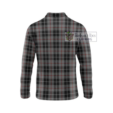 Thomson Grey Tartan Long Sleeve Polo Shirt with Family Crest DNA In Me Style - Tartanvibesclothing Shop