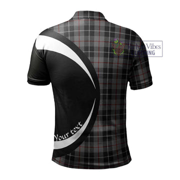 Thomson Grey Tartan Men's Polo Shirt with Family Crest Circle Style - Tartan Vibes Clothing