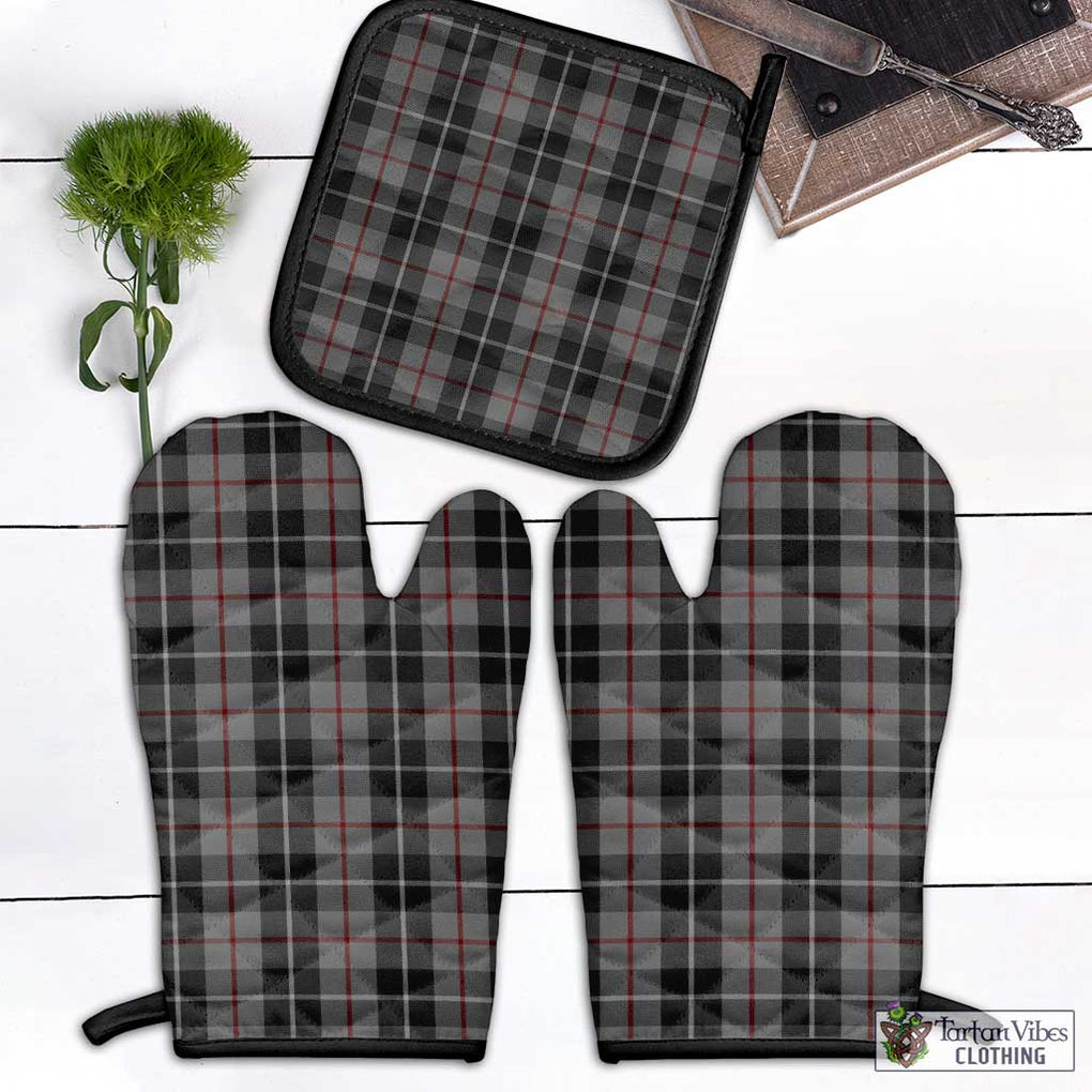 Thomson Grey Tartan Combo Oven Mitt & Pot-Holder Combo 1 Oven Mitt & 1 Pot-Holder Black - Tartan Vibes Clothing