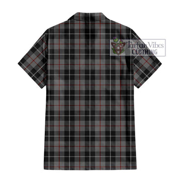 Thomson Grey Tartan Short Sleeve Button Shirt with Family Crest DNA In Me Style - Tartanvibesclothing Shop