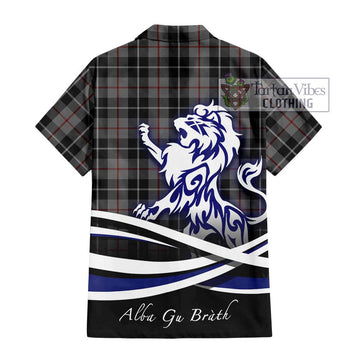 Thomson Grey Tartan Hawaiian Shirt with Alba Gu Brath Regal Lion Emblem