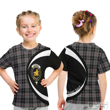 Thomson Grey Tartan Kid T-Shirt with Family Crest Circle Style - Tartan Vibes Clothing