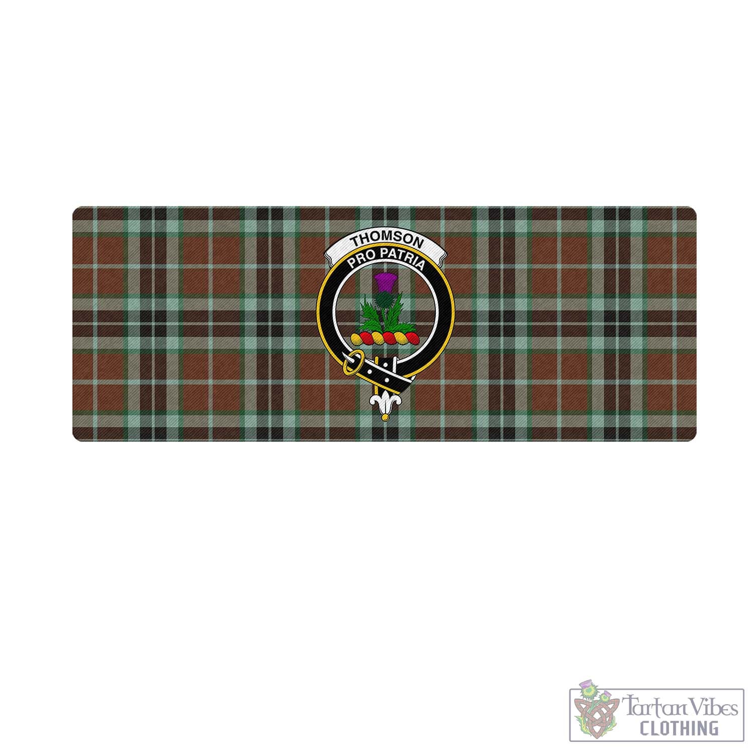 Tartan Vibes Clothing Thomson Hunting Modern Tartan Mouse Pad with Family Crest