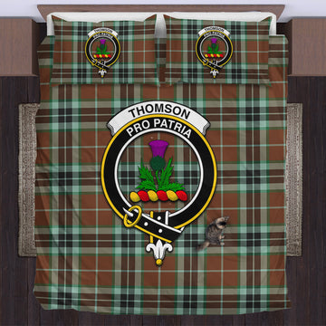 Thomson Hunting Modern Tartan Bedding Set with Family Crest