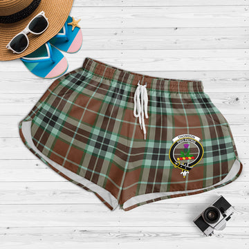 Thomson Hunting Modern Tartan Womens Shorts with Family Crest