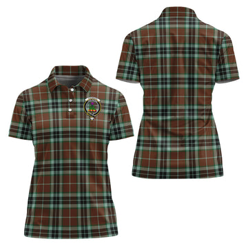 Thomson Hunting Modern Tartan Polo Shirt with Family Crest For Women