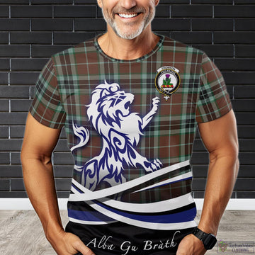 Thomson Hunting Modern Tartan T-Shirt with Alba Gu Brath Regal Lion Emblem