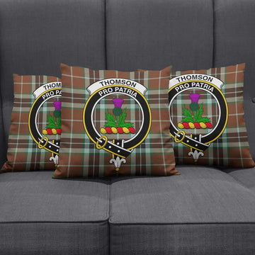 Thomson Hunting Modern Tartan Pillow Cover with Family Crest