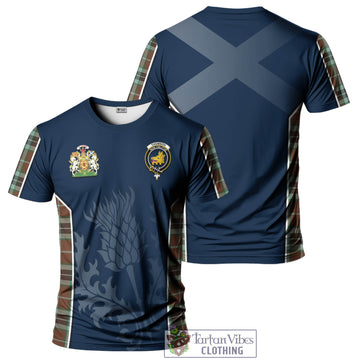 Thomson Hunting Modern Tartan T-Shirt with Family Crest and Scottish Thistle Vibes Sport Style