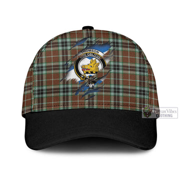 Thomson Hunting Modern Tartan Classic Cap with Family Crest In Me Style