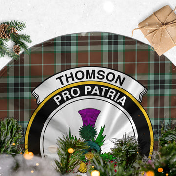 Thomson Hunting Modern Tartan Christmas Tree Skirt with Family Crest