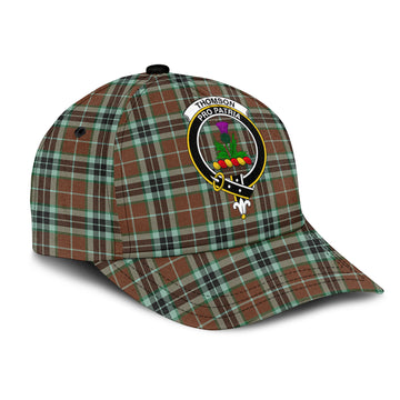 Thomson Hunting Modern Tartan Classic Cap with Family Crest