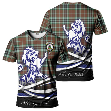 Thomson Hunting Modern Tartan T-Shirt with Alba Gu Brath Regal Lion Emblem