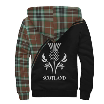 Thomson Hunting Modern Tartan Sherpa Hoodie with Family Crest Curve Style