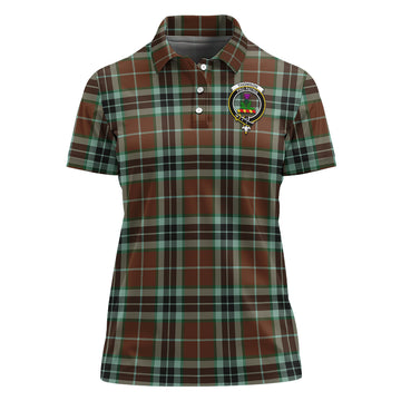 Thomson Hunting Modern Tartan Polo Shirt with Family Crest For Women