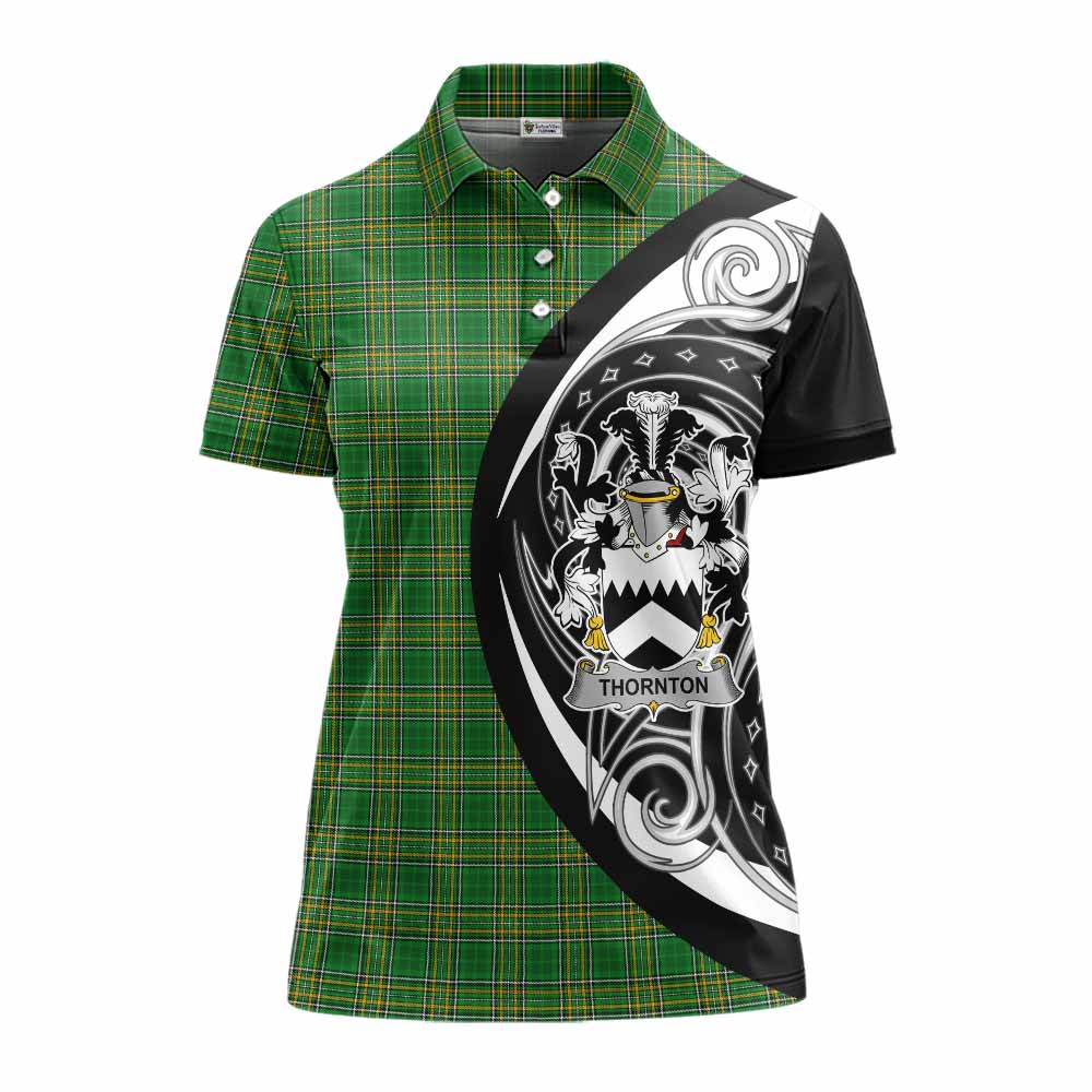 Thornton Irish Clan Women's Polo Shirt Celtic Circle Style Women - Tartan Vibes Clothing