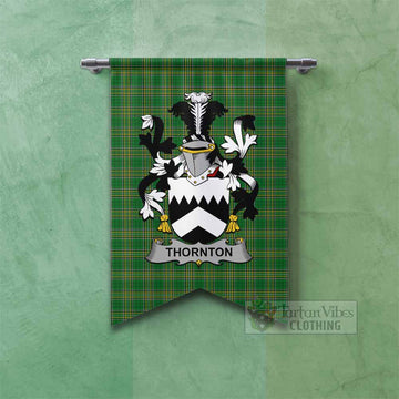 Tartan Vibes Clothing Thornton Irish Clan Tartan Gonfalon, Tartan Banner with Coat of Arms
