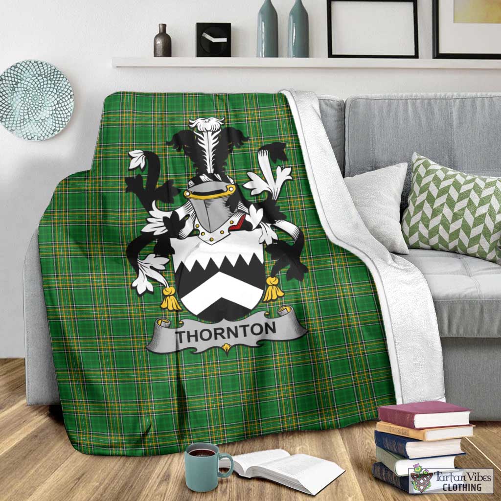 Thornton Irish Clan Tartan Blanket with Coat of Arms - Tartan Vibes Clothing