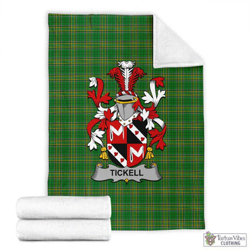 Tickell Irish Clan Tartan Blanket with Coat of Arms