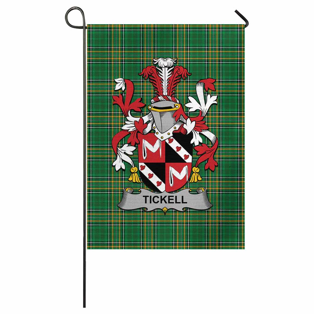 Tickell Irish Clan Tartan Flag with Coat of Arms