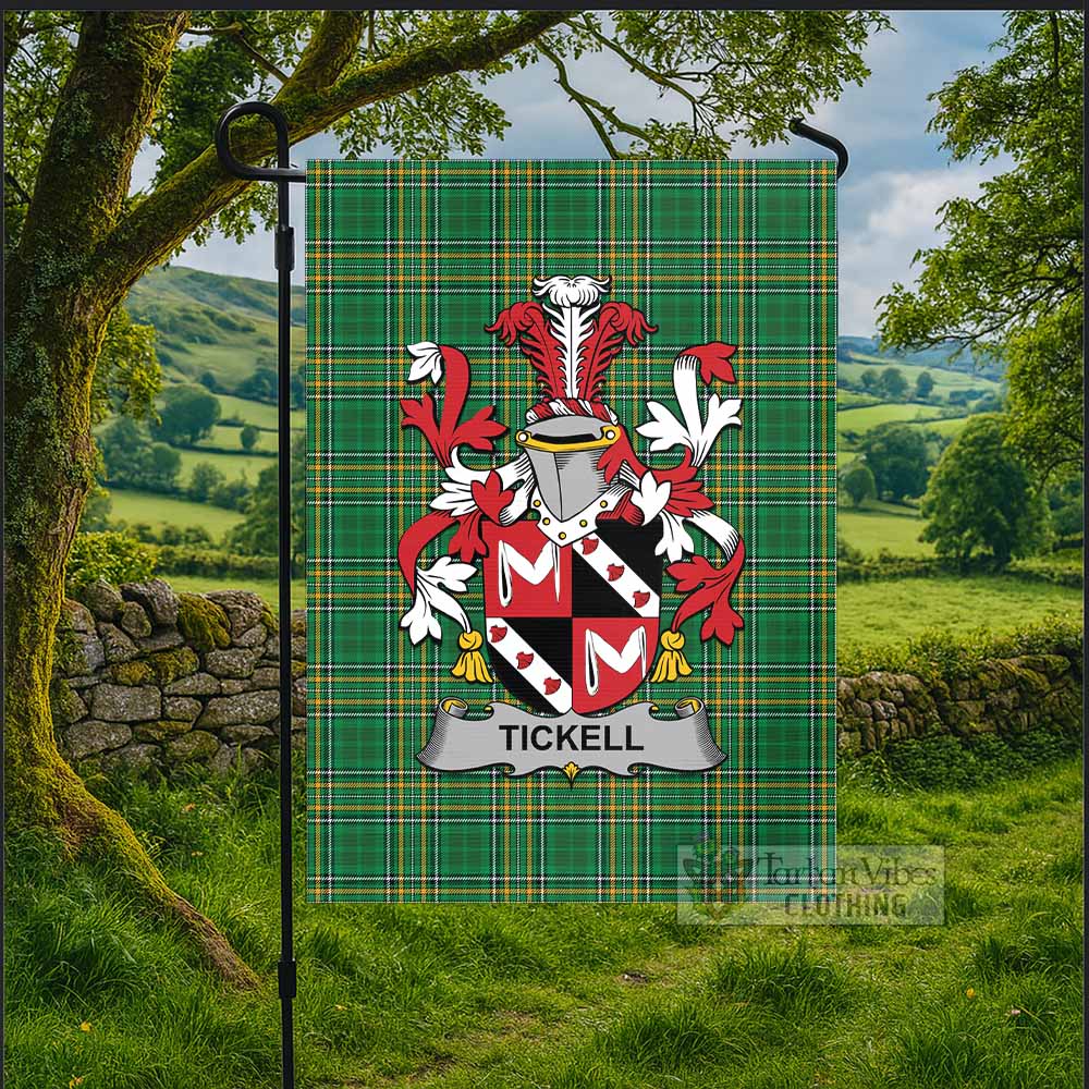 Tickell Irish Clan Tartan Flag with Coat of Arms