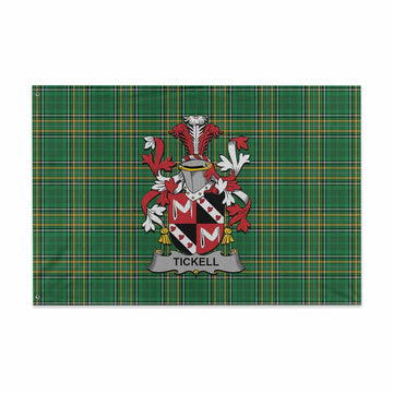 Tickell Irish Clan Tartan House Flag with Coat of Arms