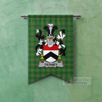 Tierney Irish Clan Tartan Gonfalon, Tartan Banner with Coat of Arms