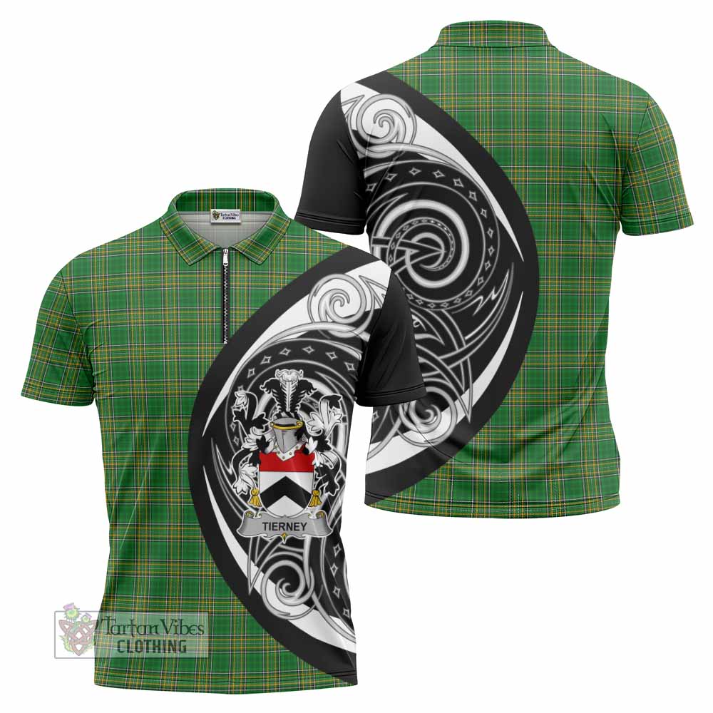 Tierney Irish Clan Zipper Polo Shirt Celtic Circle Style - Tartan Vibes Clothing