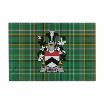 Tierney Irish Clan Tartan House Flag with Coat of Arms