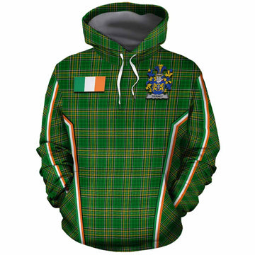 Tierney or O'Tierney Irish Clan Coat of Arm Tartan Cotton Hoodie Flag Style