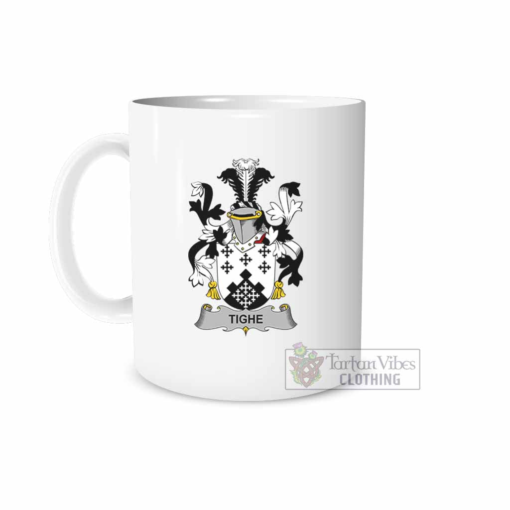 Tighe Irish Clan Coat of Arms Ceramic Mug White - 2D-tartanvibesclothing