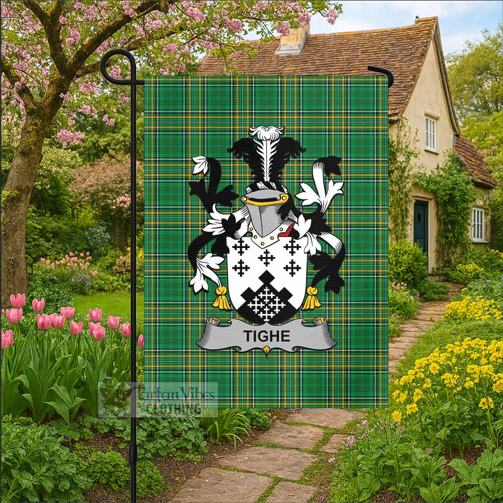 Tighe Irish Clan Tartan Flag with Coat of Arms
