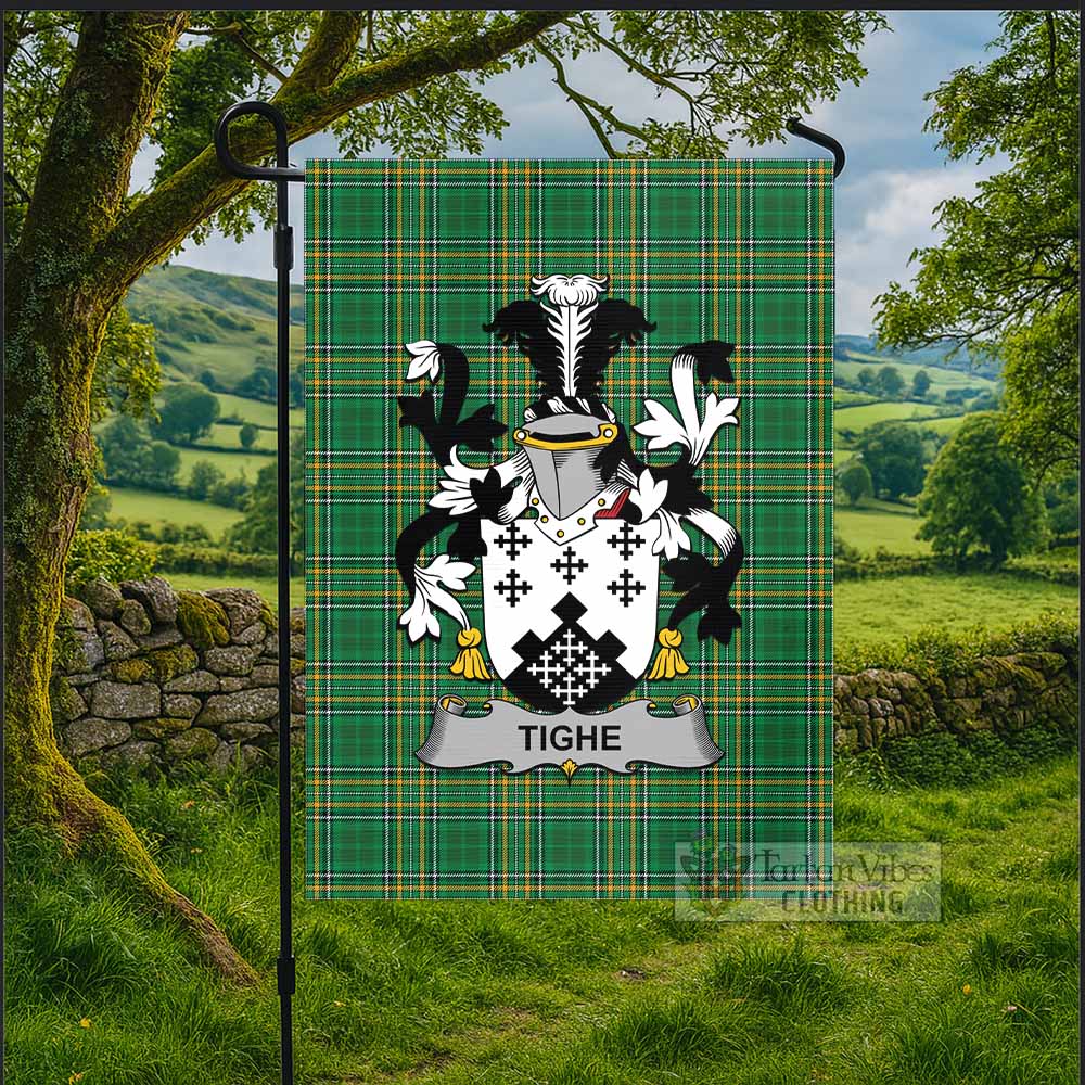 Tighe Irish Clan Tartan Flag with Coat of Arms