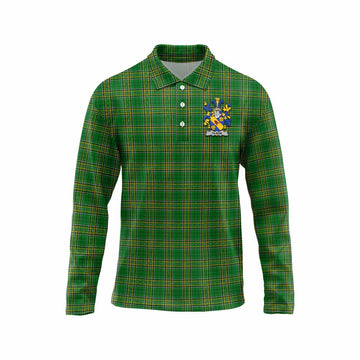 Tilson Irish Clan Tartan Long Sleeve Polo Shirt with Coat of Arms Unisex - Tartan Vibes Clothing