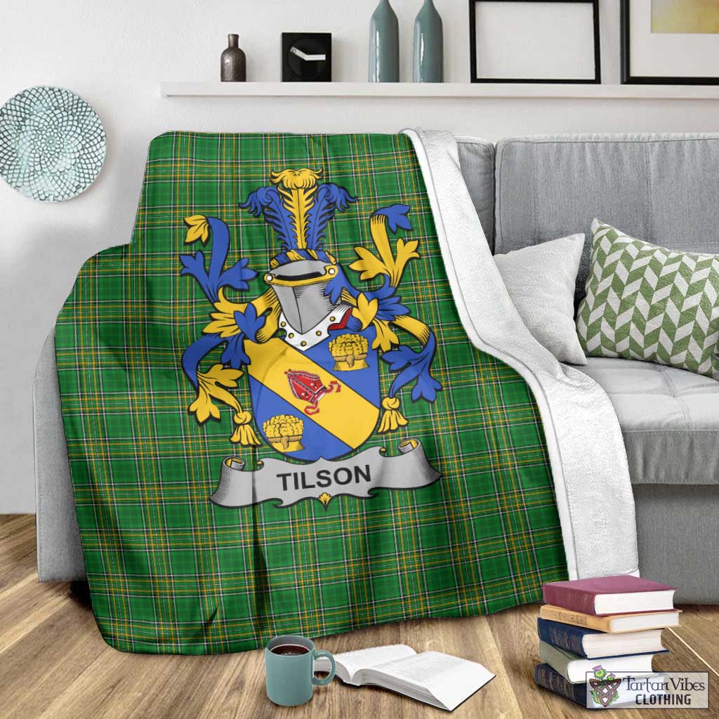 Tilson Irish Clan Tartan Blanket with Coat of Arms - Tartan Vibes Clothing