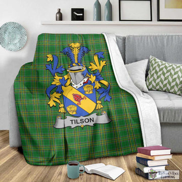 Tilson Irish Clan Tartan Blanket with Coat of Arms - Tartan Vibes Clothing