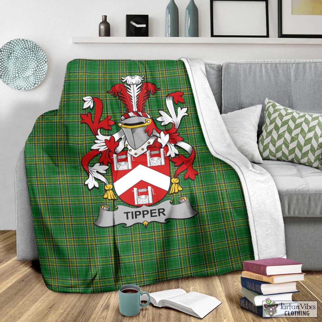 Tipper Irish Clan Tartan Blanket with Coat of Arms - Tartan Vibes Clothing