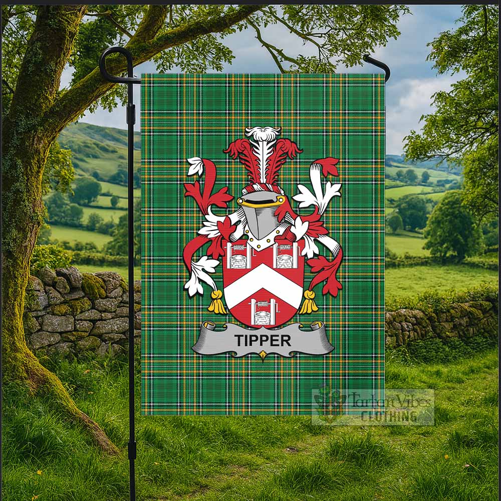 Tipper Irish Clan Tartan Flag with Coat of Arms
