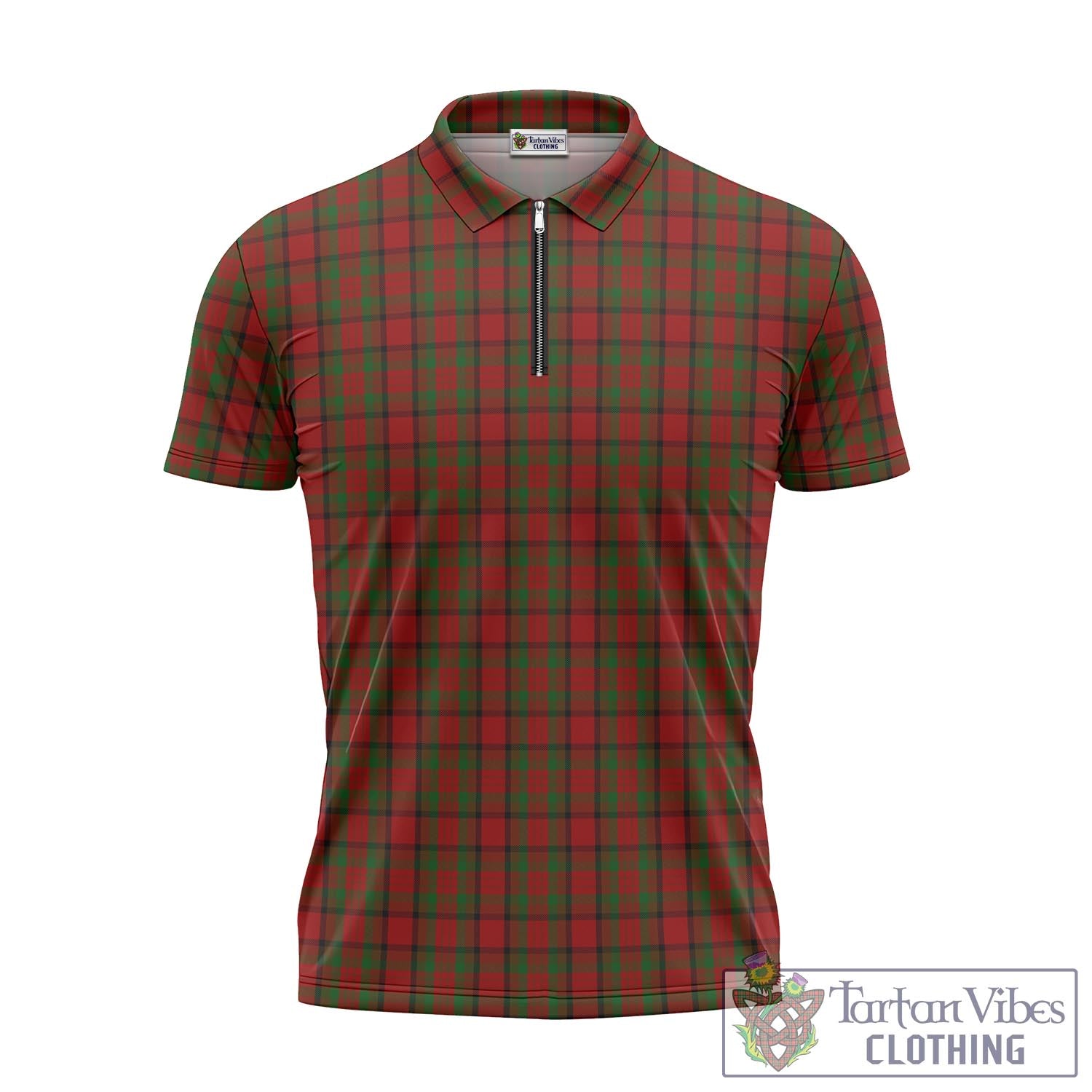 Tartan Vibes Clothing Tipperary County Ireland Tartan Zipper Polo Shirt