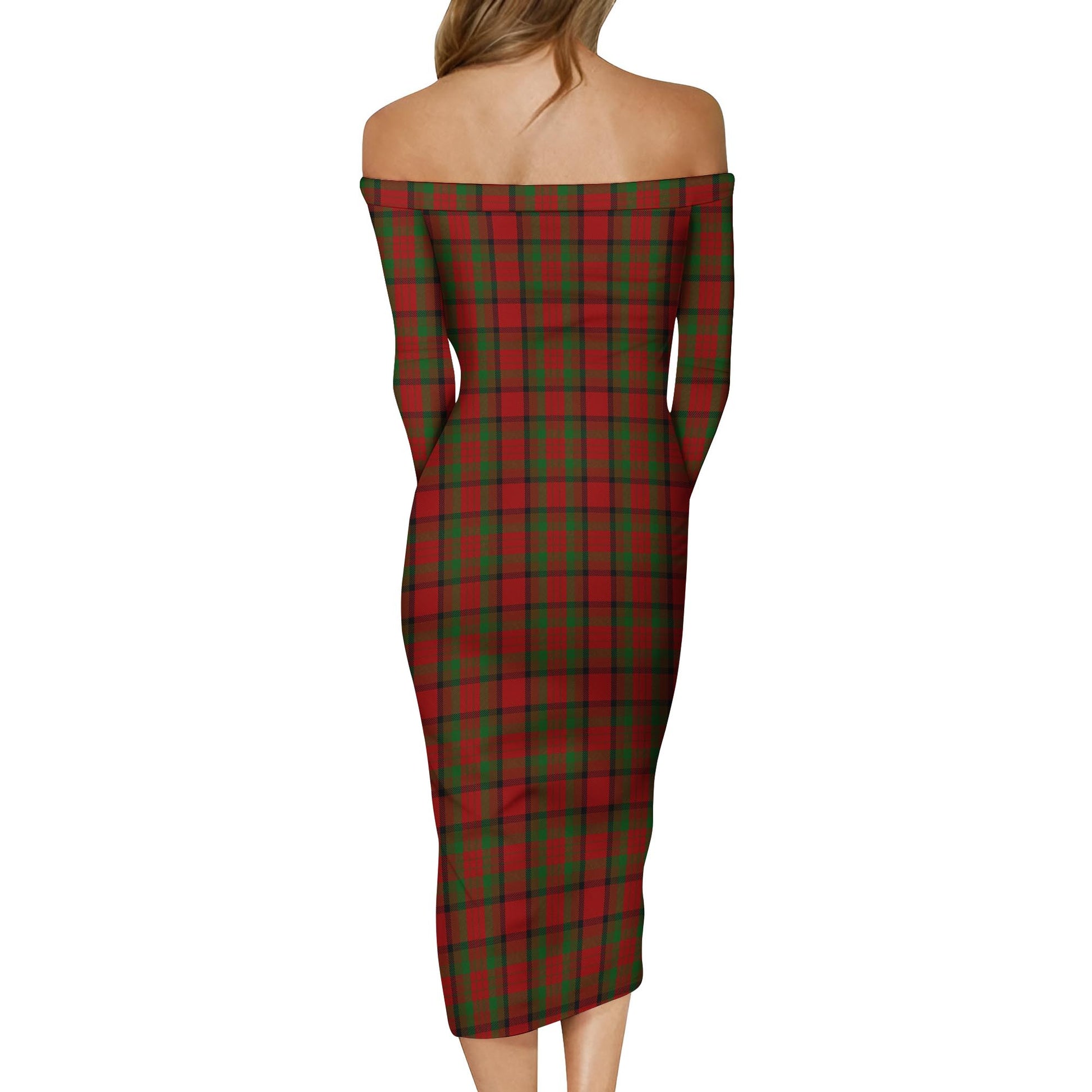 Tipperary County Ireland Tartan Off Shoulder Lady Dress - Tartanvibesclothing