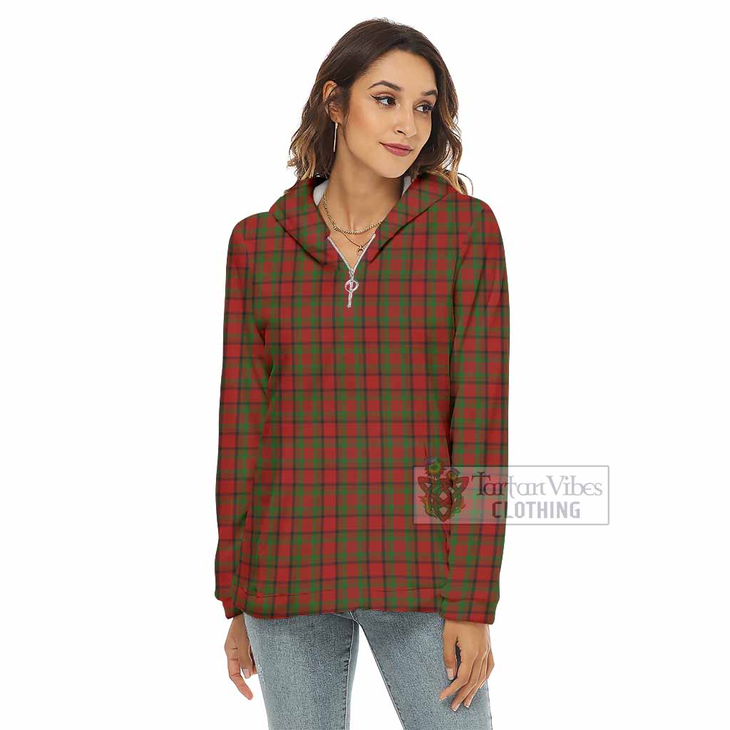 Tartan Vibes Clothing Tipperary County Ireland Tartan Women's Borg  Half Zip Fleece Hoodie