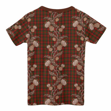 Tipperary County Ireland Tartan Kid T-shirt Seamless Scottish Thistle Flowers