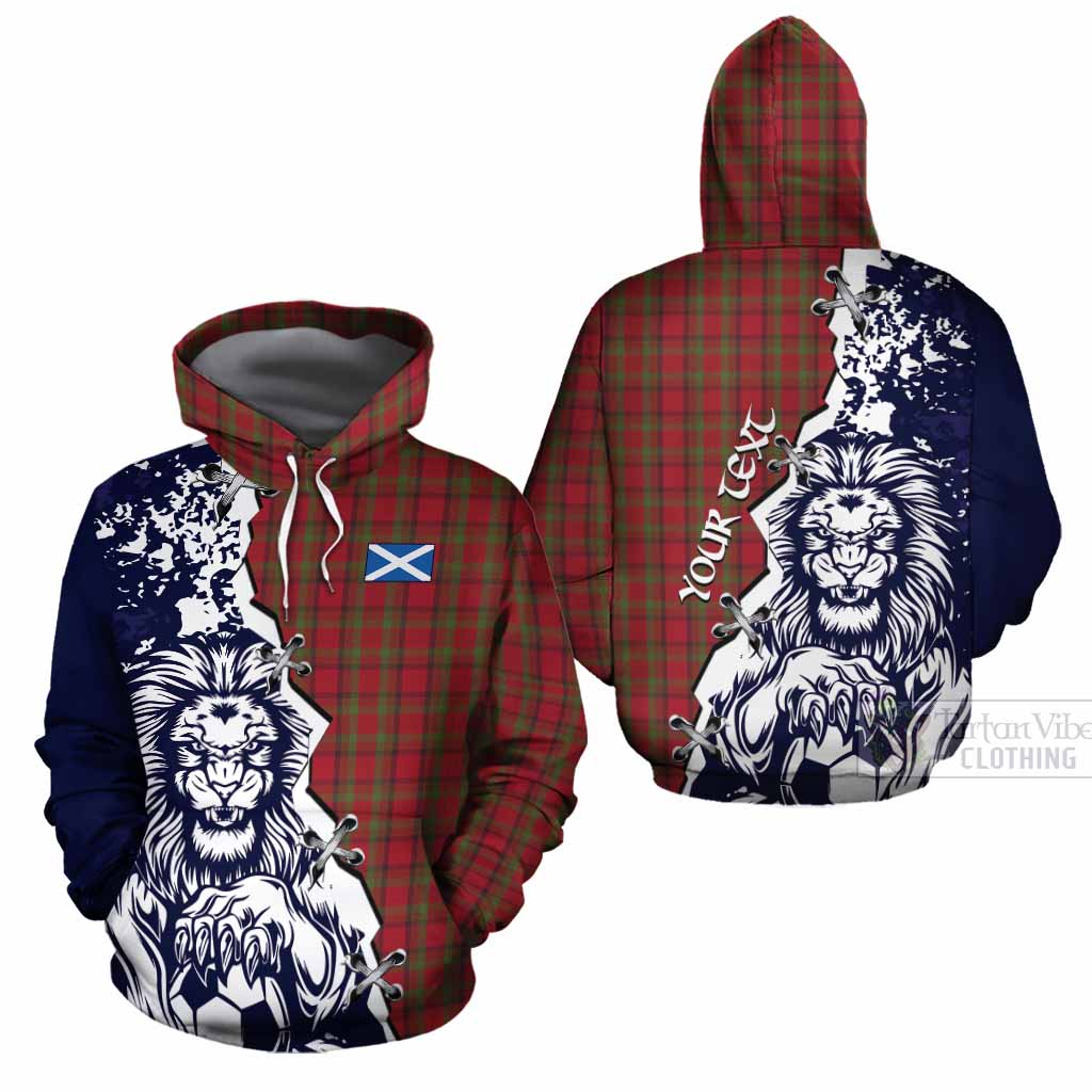 Tipperary County Ireland Tartan Scottish Cotton Hoodie Angry Lion With Soccer Ball Style