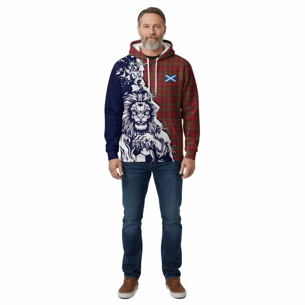 Tipperary County Ireland Tartan Scottish Cotton Hoodie Angry Lion With Soccer Ball Style