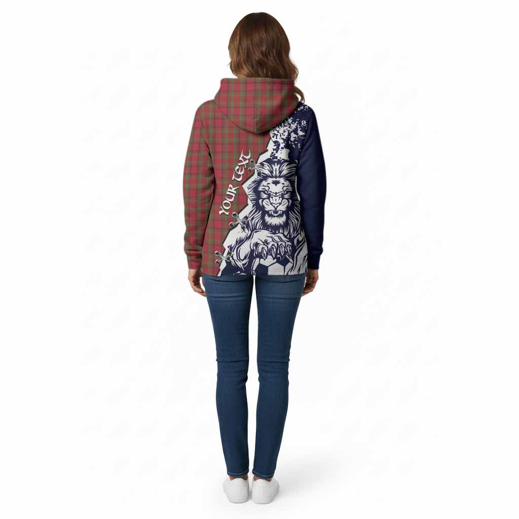 Tipperary County Ireland Tartan Scottish Cotton Hoodie Angry Lion With Soccer Ball Style