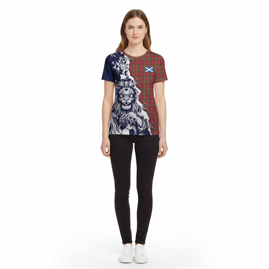 Tipperary County Ireland Tartan Scottish Cotton T-shirt Angry Lion With Soccer Ball Style