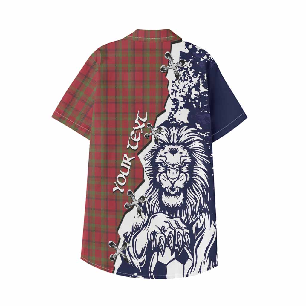 Tipperary County Ireland Tartan Scottish Kid Hawaiian Shirt Angry Lion With Soccer Ball Style